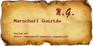 Marschall Gusztáv névjegykártya